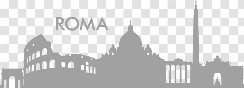 Wall Decal Rome Skyline Sticker Silhouette - Black And White - Cityscape Art Transparent PNG