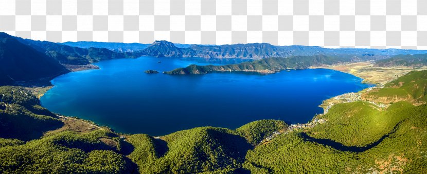 Lugu Lake Ninglang Yi Autonomous County Crater Luguhuzhen Panorama - Inlet Transparent PNG