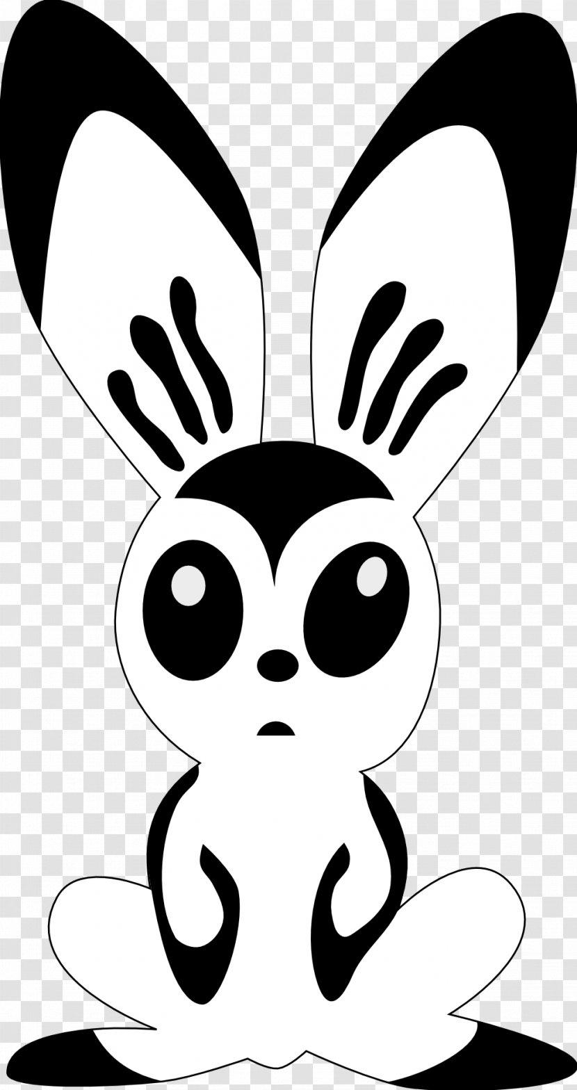 Easter Bunny Arctic Hare Domestic Rabbit Clip Art - Monochrome - Vector Transparent PNG