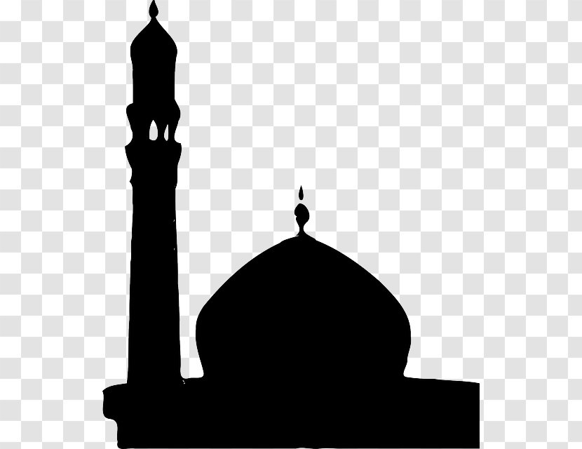 Faisal Mosque White Masjid Clip Art - Black And - Building Silhouette Transparent PNG