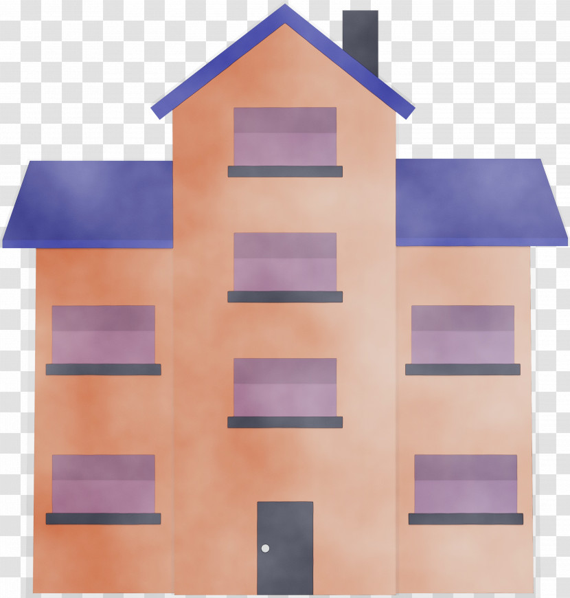 Violet Facade Architecture House Rectangle Transparent PNG