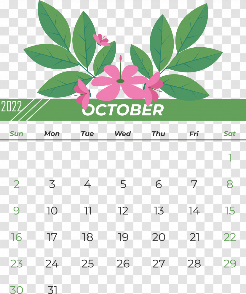 Leaf Flower Calendar Font Green Transparent PNG
