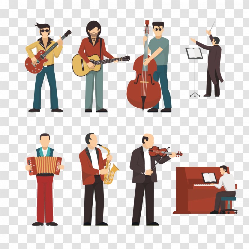 Musical Instrument Musician Illustration - Frame - People Playing Instruments Transparent PNG
