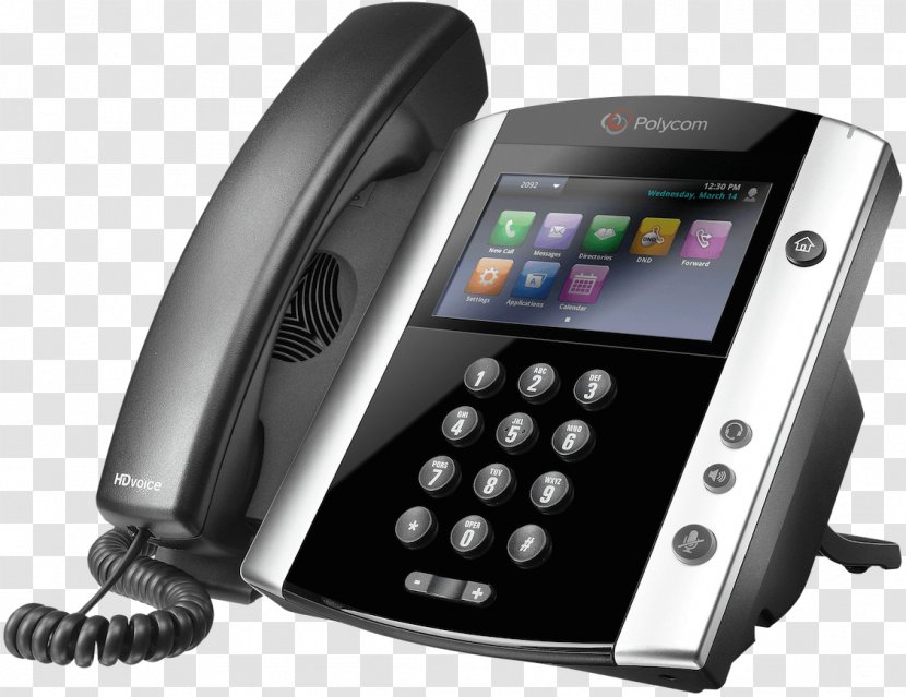 Polycom VoIP Phone Telephone Skype For Business Voice Over IP - Touchscreen Transparent PNG