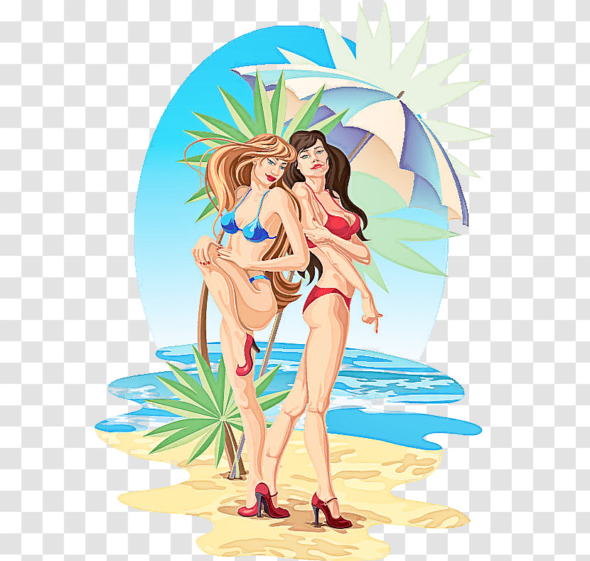 Cartoon Summer Fun Bikini Vacation Transparent PNG