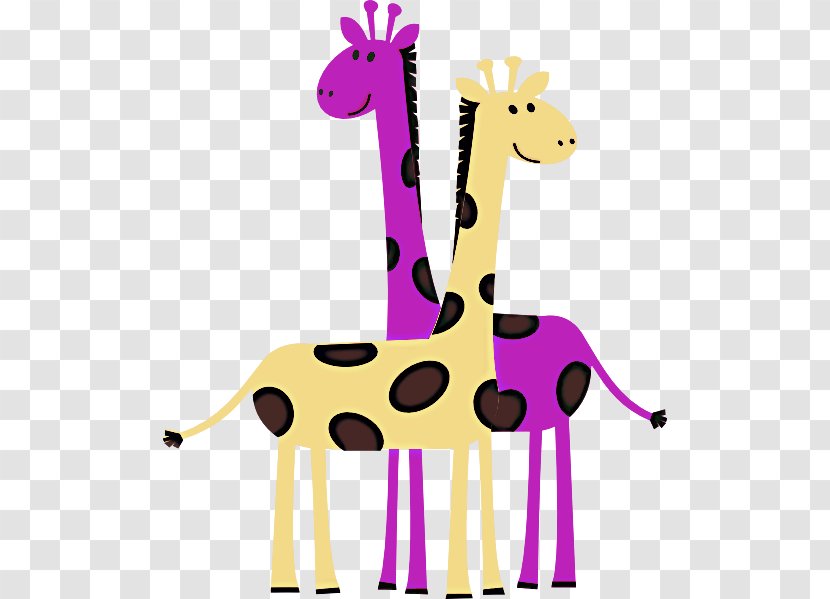 Giraffe Giraffidae Animal Figure Clip Art Pink - Wildlife Terrestrial Transparent PNG
