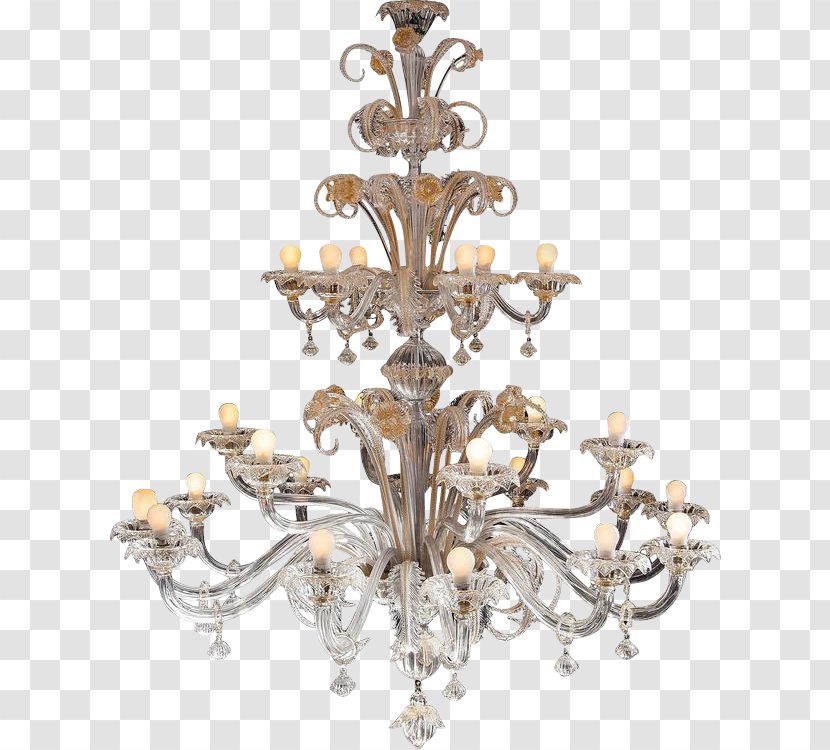 Chandelier Murano Sconce Glass Light Fixture - Crystal Transparent PNG