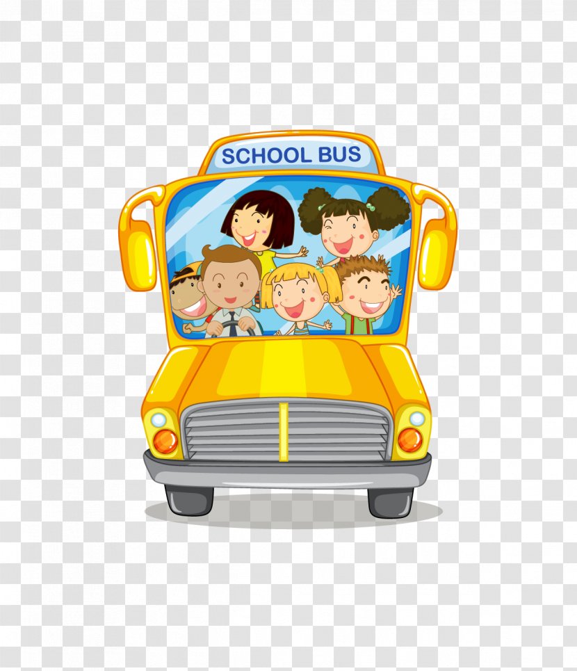 School Bus Illustration - Text - Children Transparent PNG