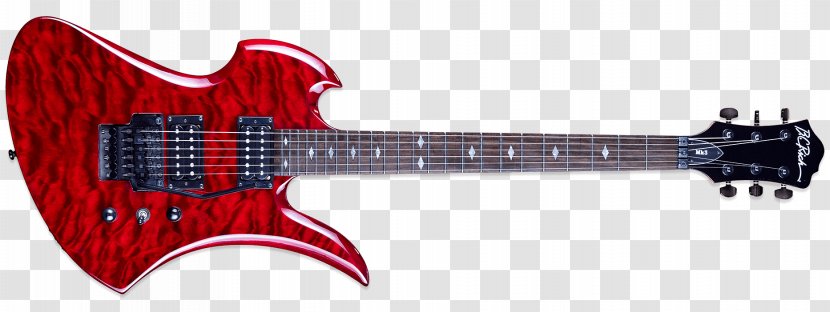 B.C. Rich Mockingbird Red Special Electric Guitar - Bass - Single Tone Transparent PNG