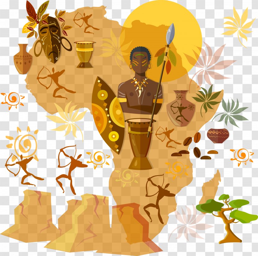 Africa Culture Tribe Illustration - Human Behavior - African Landscape Attractions Transparent PNG