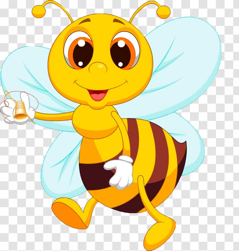 Bee Drawing Image Clip Art Vector Graphics - Yellow Transparent PNG
