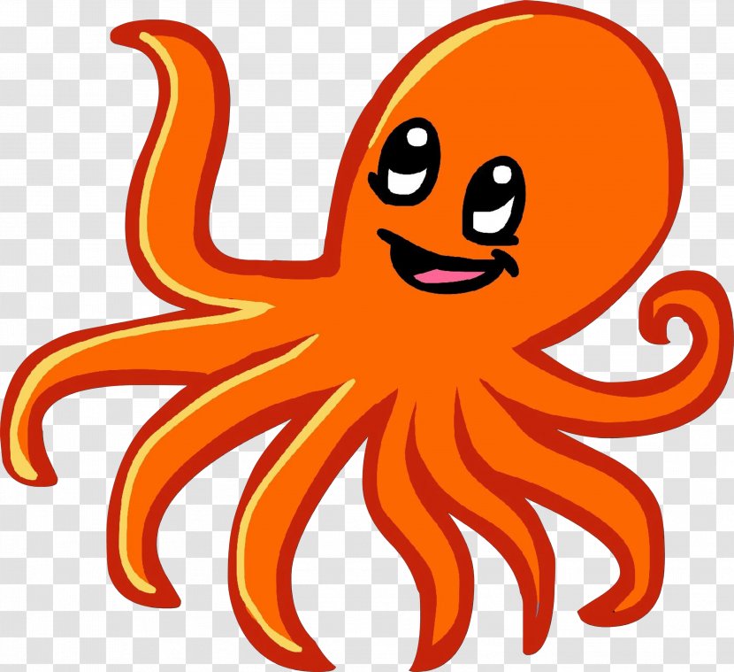 Orange - Giant Pacific Octopus - Marine Invertebrates Transparent PNG