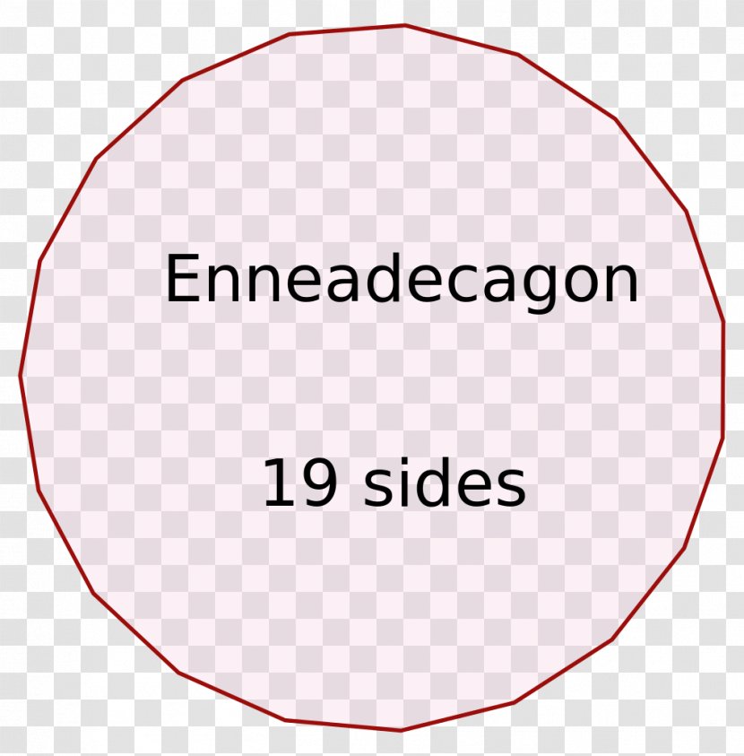 Enneadecagon Regular Polygon Internal Angle - Diagram Transparent PNG