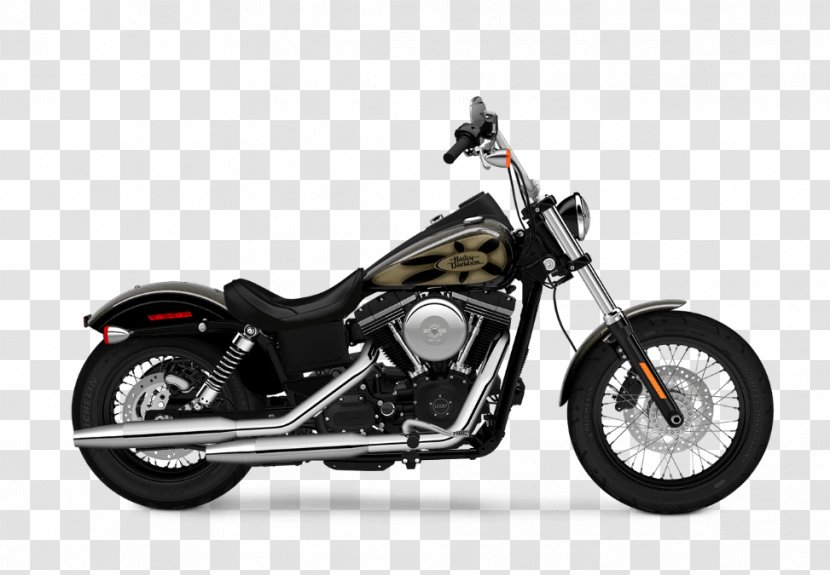 Harley-Davidson Super Glide Bobber Motorcycle Street - Automotive Exhaust Transparent PNG