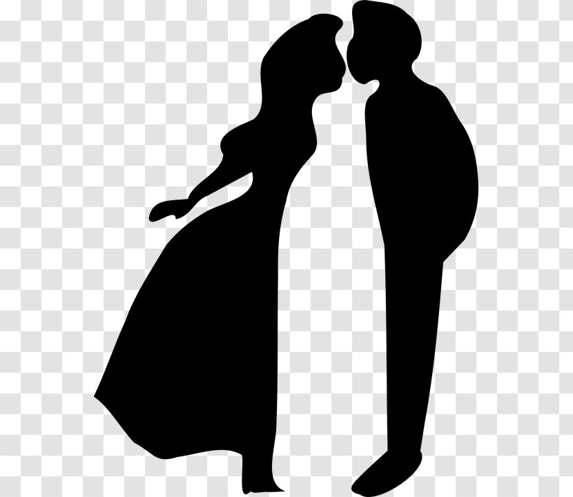 Kiss Silhouette Intimate Relationship Clip Art - Standing - Men And Women,kiss,dancing Transparent PNG
