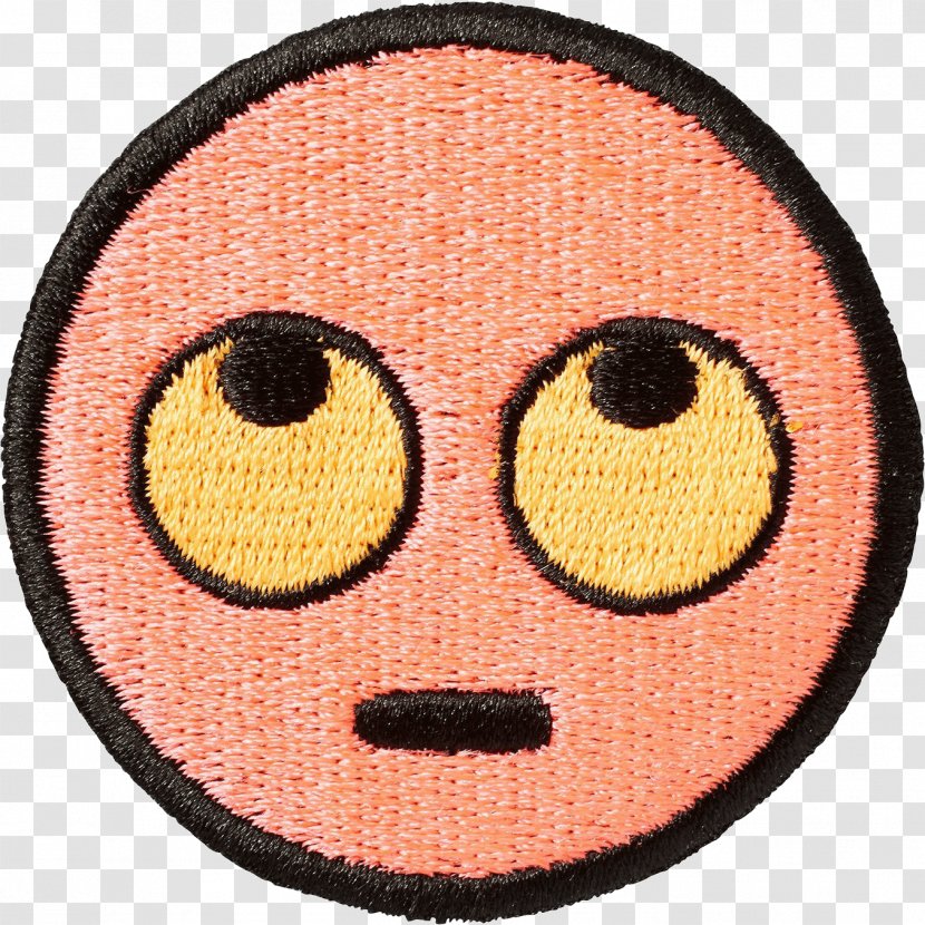 Sticker Emoji Smiley Face Embroidered Patch Transparent PNG