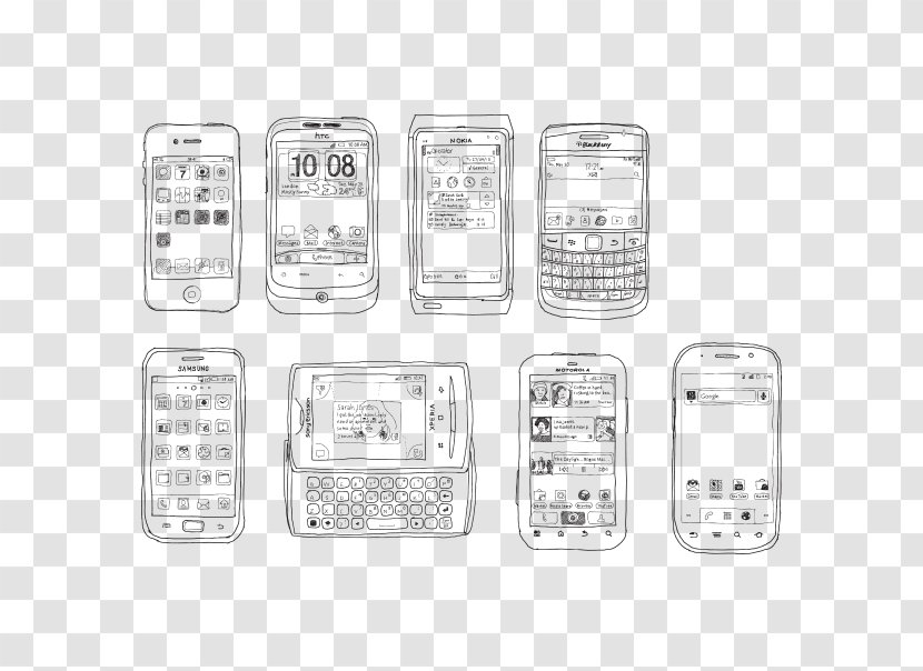 IPhone 4S 5 Drawing Smartphone - Blackberry - Phone Lines Transparent PNG