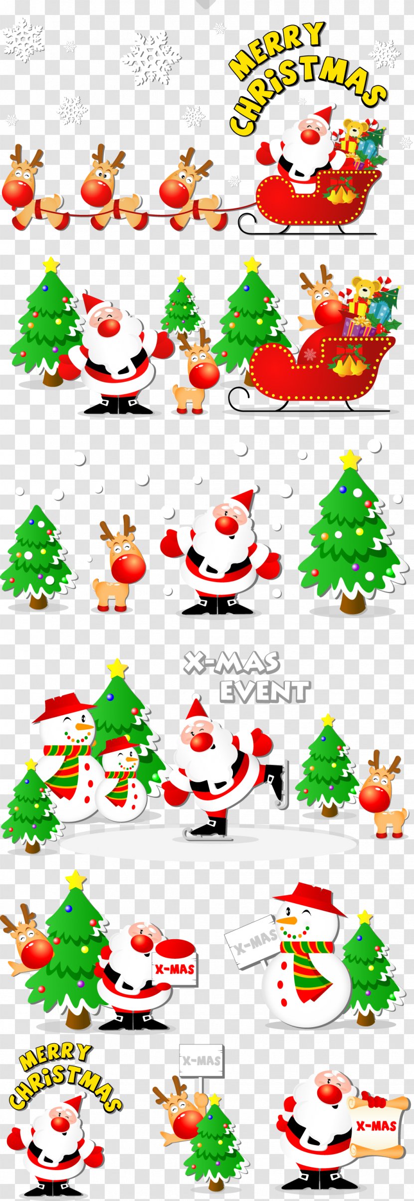 Santa Claus Snegurochka Reindeer Christmas Tree - And Transparent PNG