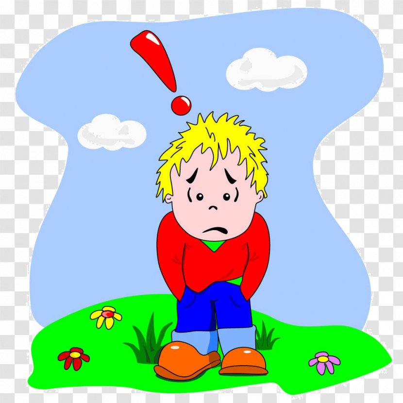 Caricature Sadness Disappointment Illustration - Cartoon Thinking Boys Transparent PNG