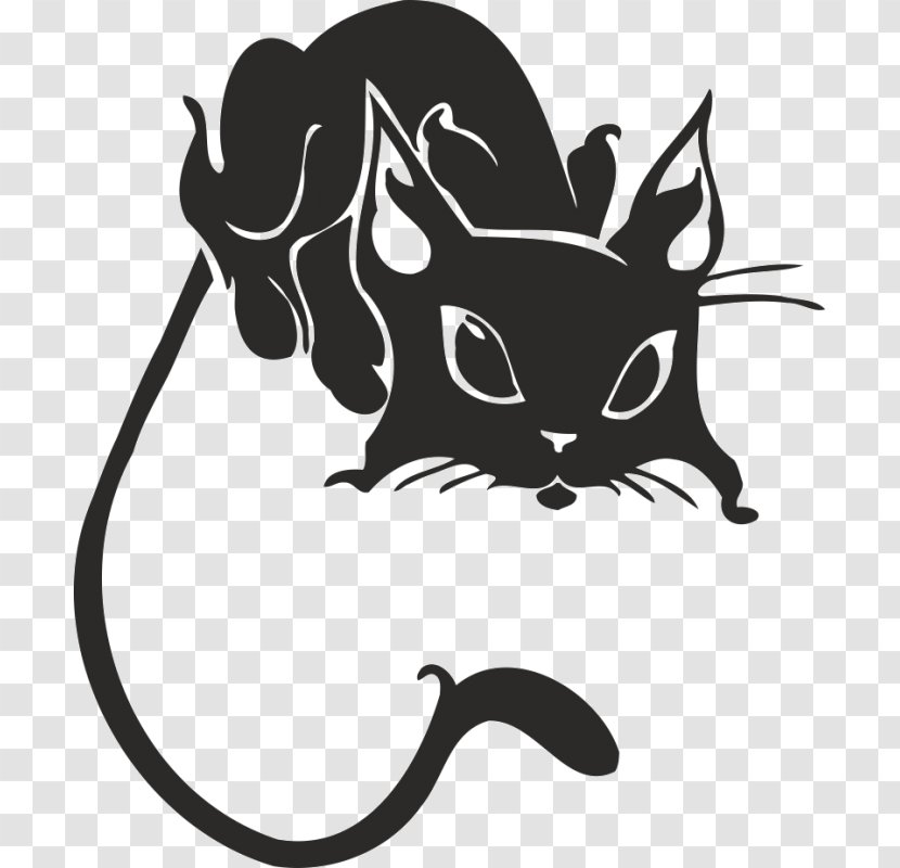Cat Stencil Sticker Cartoon - Head Transparent PNG