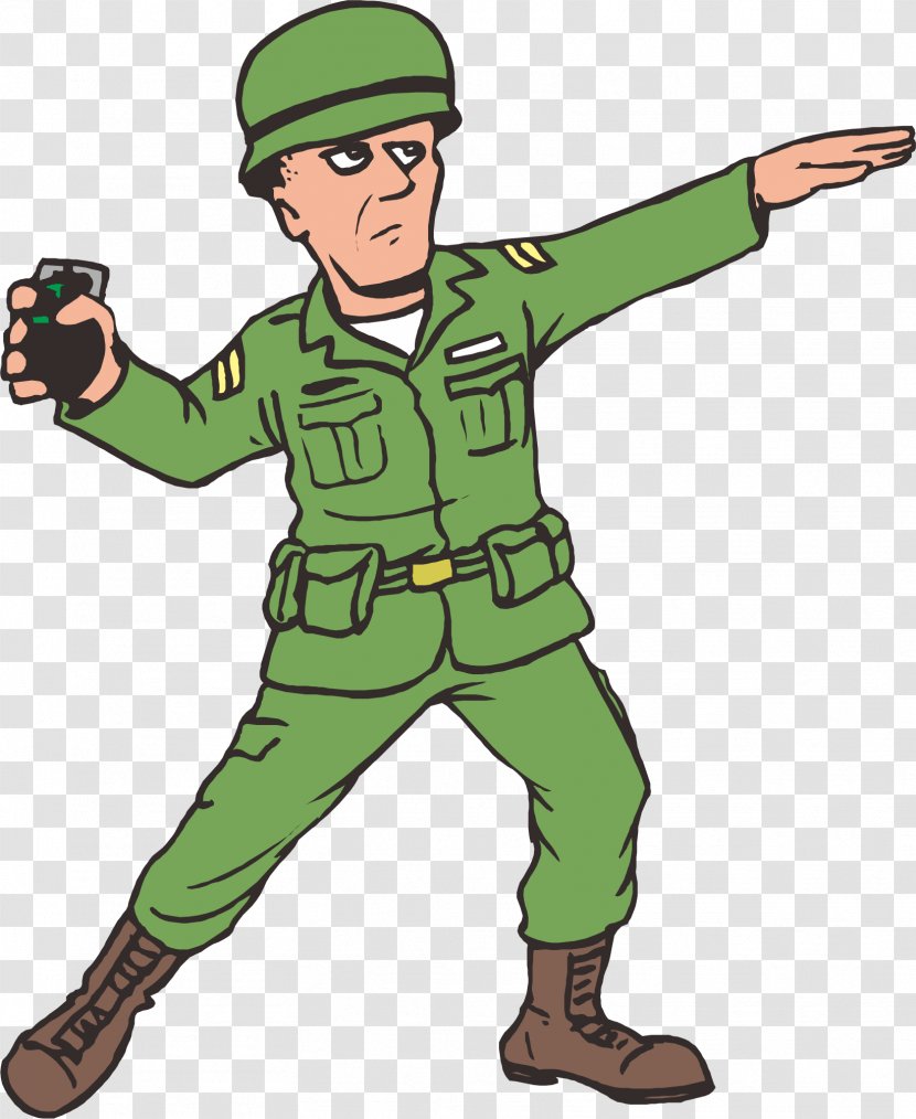 Animation War Clip Art - Military Rank - A Grenade Soldier Transparent PNG