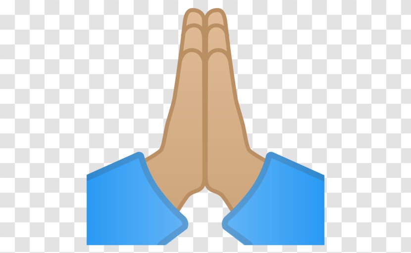 Praying Hands EmojiWorld Prayer Light Skin - Neck - Folded Together Transparent PNG