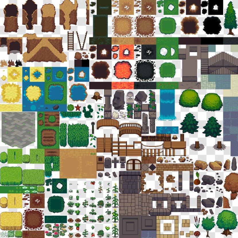 Tile-based Video Game Tiled Sprite Map - Recreation - Rpg Transparent PNG