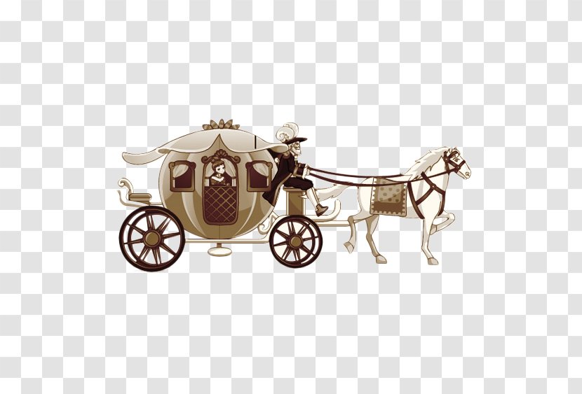 Cinderella Grimms' Fairy Tales Carriage Horse-drawn Vehicle Pumpkin - Chariot - Cartoon Retro Transparent PNG