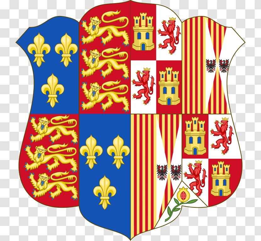 Kingdom Of England House Tudor Royal Coat Arms The United List Wives King Henry VIII - Flag - Aragon Vector Transparent PNG