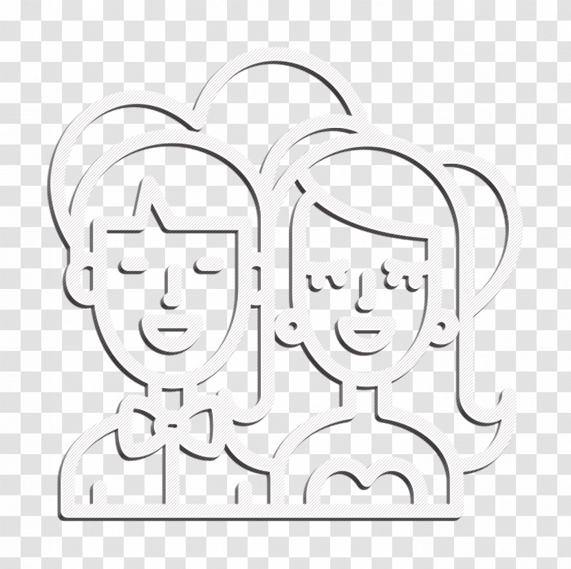People Icon Saint Valentine Lineal Icon Girl Icon Transparent PNG