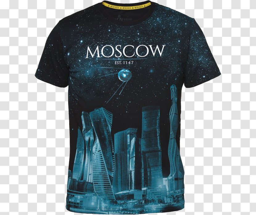 T-shirt Sleeve Outerwear Font - Blue - Moscow City Transparent PNG