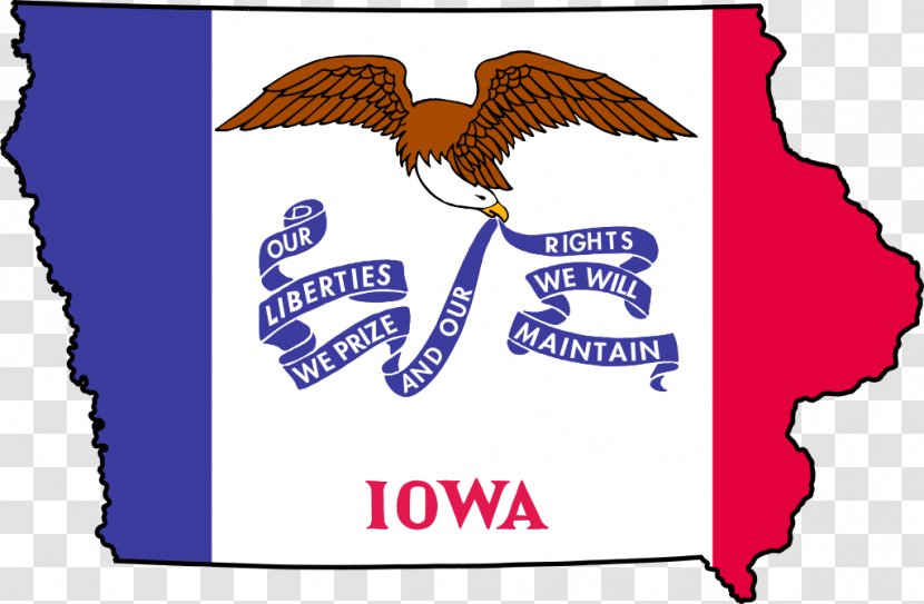 Flag Of Iowa Map The United States - Area Transparent PNG