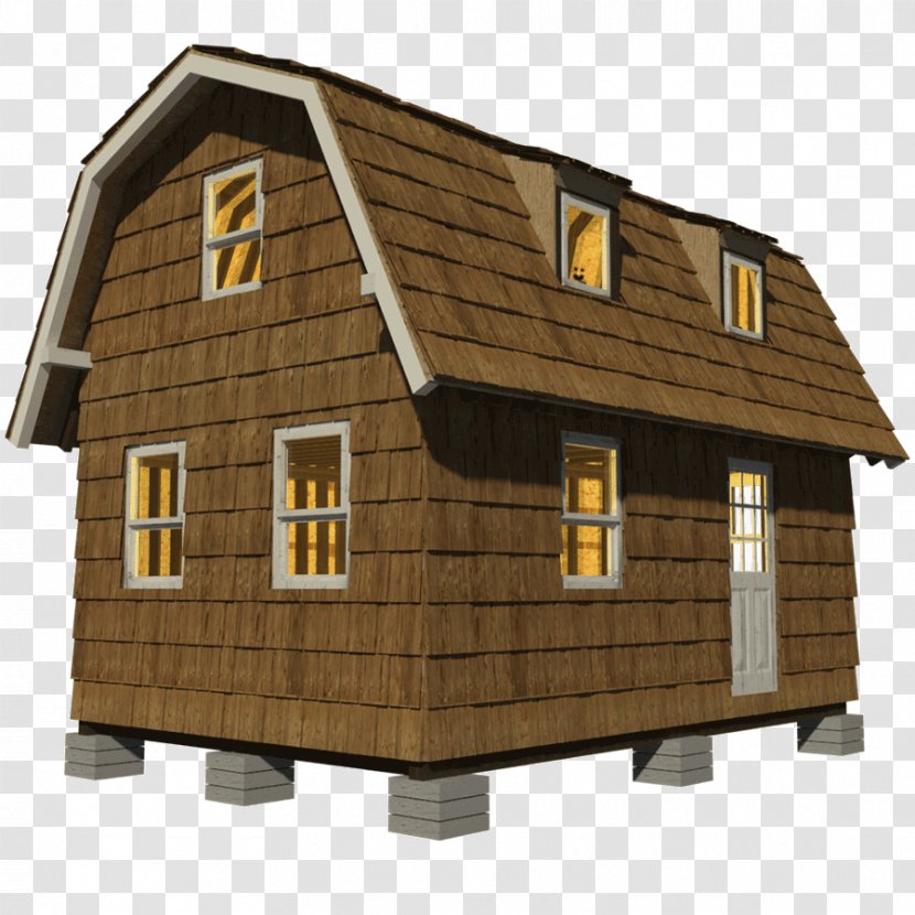 Gambrel House Plan Roof Tiny Movement - Building - Cottage Transparent PNG