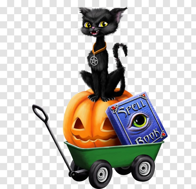 Halloween Cat Witch Clip Art - Carnivoran - Pumpkin Black Transparent PNG