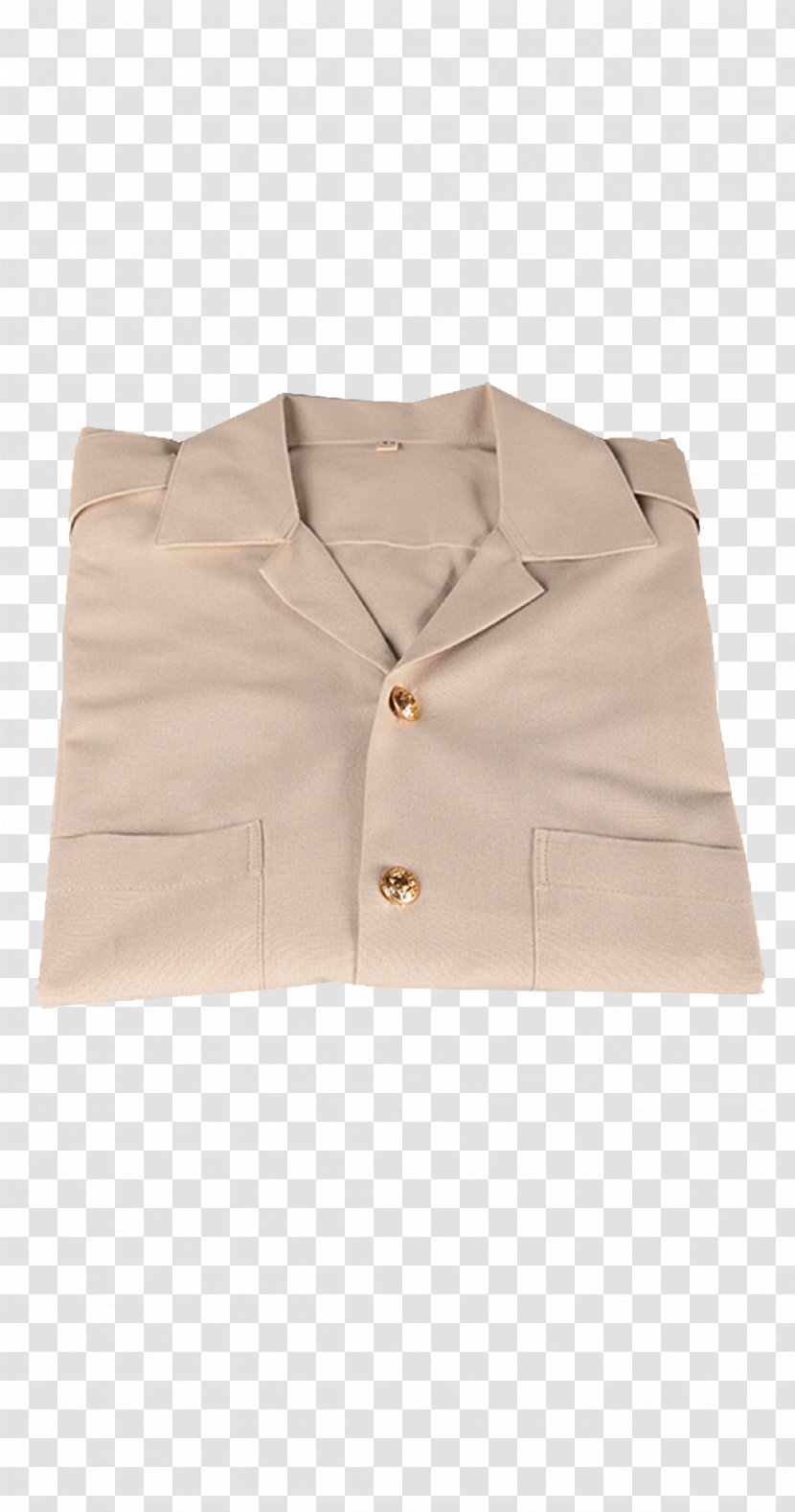 Sleeve Outerwear Button Collar Beige Transparent PNG