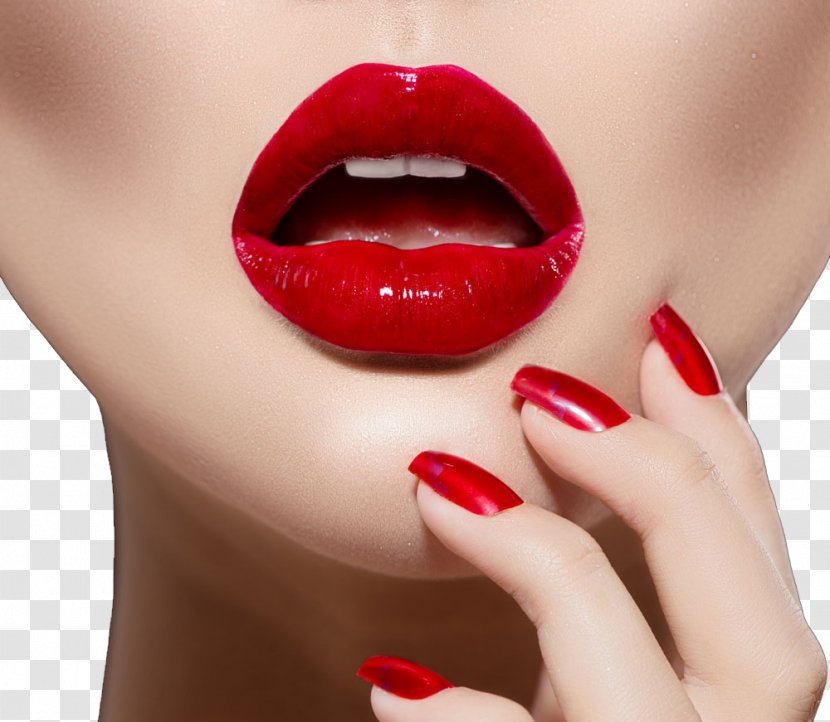 Lip Augmentation Lipstick Cosmetics Red Lips - Eyelash - Model Transparent PNG