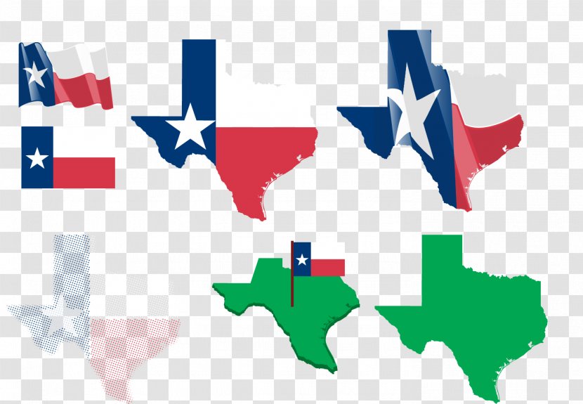 Flag Of Texas Map - Vector With The Stars Transparent PNG