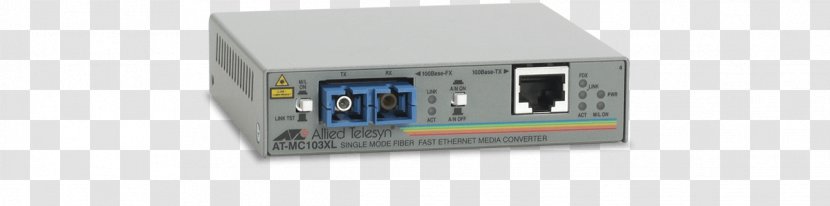 Fiber Media Converter Allied Telesis AT MC103XL Fast Ethernet - Electronics Accessory - Port Transparent PNG
