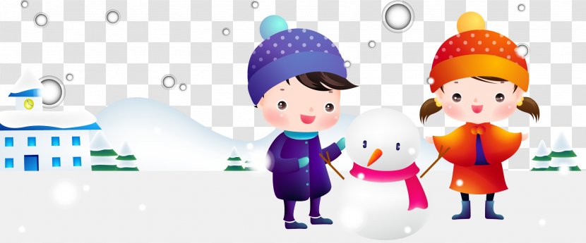 Child Snowman Illustration - Pixel - Two Children Transparent PNG
