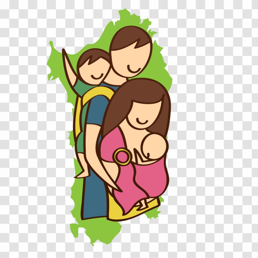 Happy Family Cartoon - Hug Transparent PNG