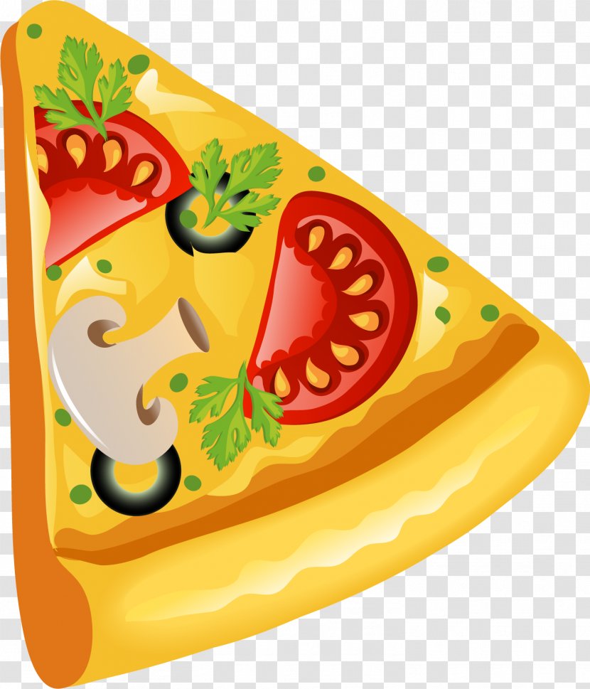 Pizza Margherita Italian Cuisine Fast Food Salami - Vegetarian - Hand Painted Yellow Transparent PNG