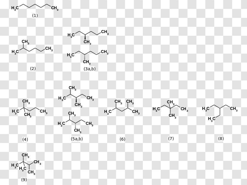 Heptane Structural Isomer Formula Structure - Frame - Ramadan Karime Transparent PNG