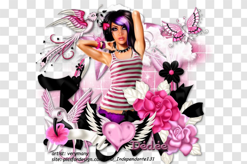 Graphic Design Black Hair Pink M Font - Angel Transparent PNG