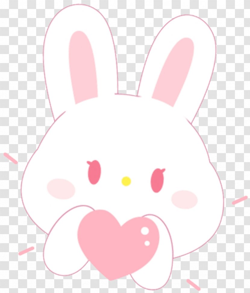 Easter Bunny Clip Art Illustration Heart Pattern - Kawaii Cute Drawings Transparent PNG