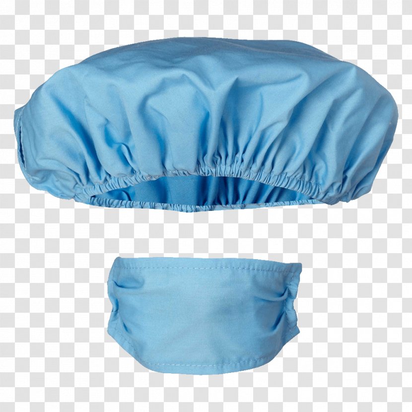 Scrubs Cap Surgery Mask Hospital - Turquoise - Dr. Hat Transparent PNG
