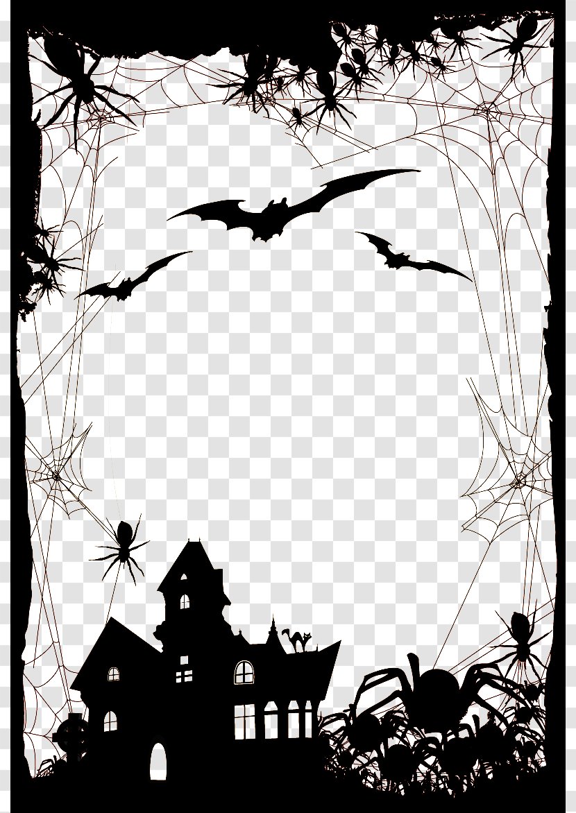 Halloween Party October 31 Trick-or-treating - Monochrome - Castle Transparent PNG