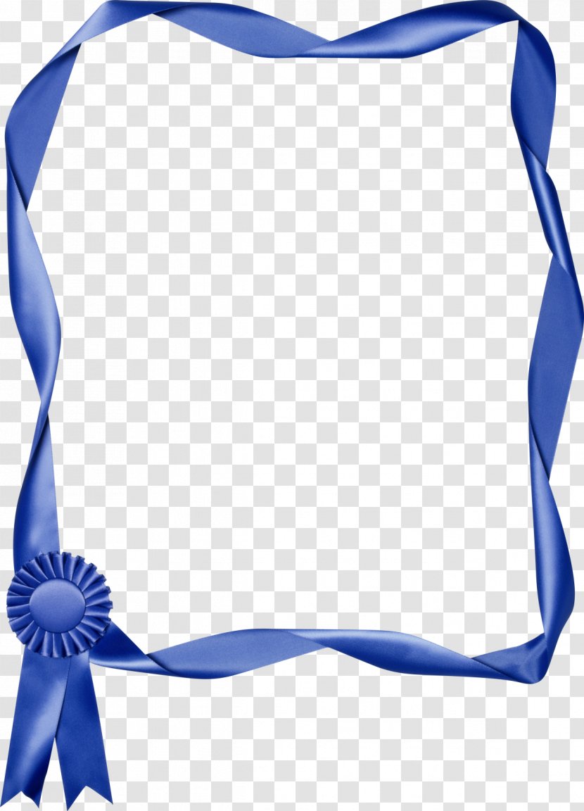 Blue Ribbon Clip Art - Flower - Frame Transparent PNG