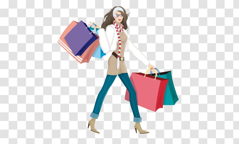 Shopping - Heart - Cartoon Fashionable Women Transparent PNG