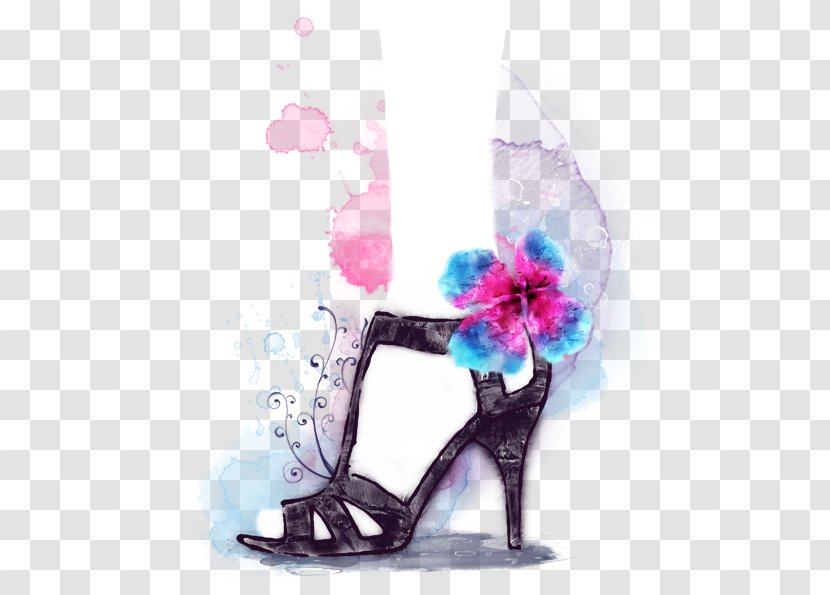 T-shirt Wallet Fashion Handbag High-heeled Footwear - Shoe - Hand-drawn Illustration Feet, High Heels Transparent PNG