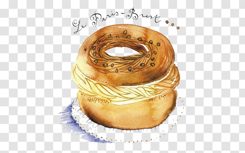 French Cuisine Food Illustrator Painting Illustration - Recipe - Vintage Cream Ring Transparent PNG